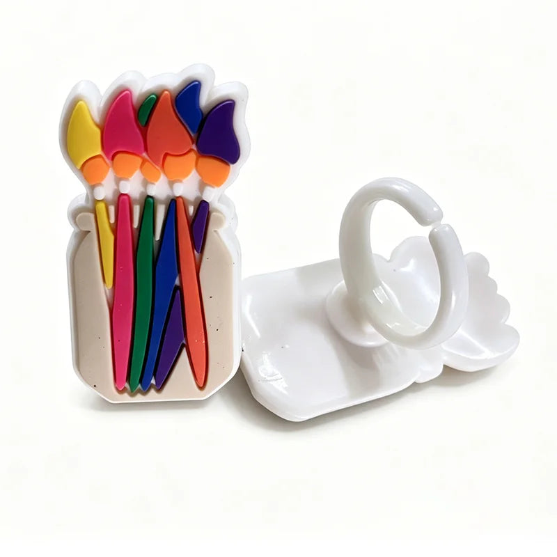 Paint Art Cake Decorations Set - Paintbrush Cupcake Toppers for Birthday Party