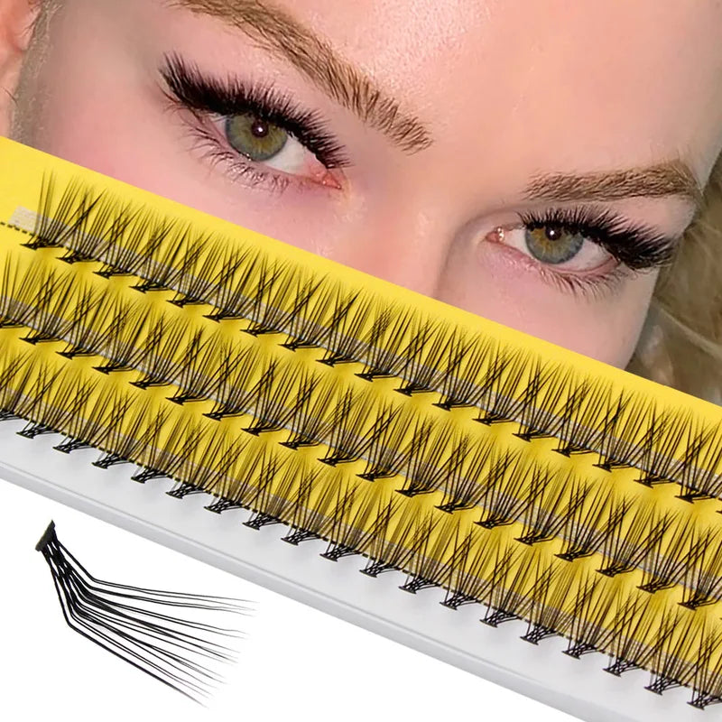 False Eyelash Clusters 20D Mink L Curl Handmade Extensions, 60 Clusters