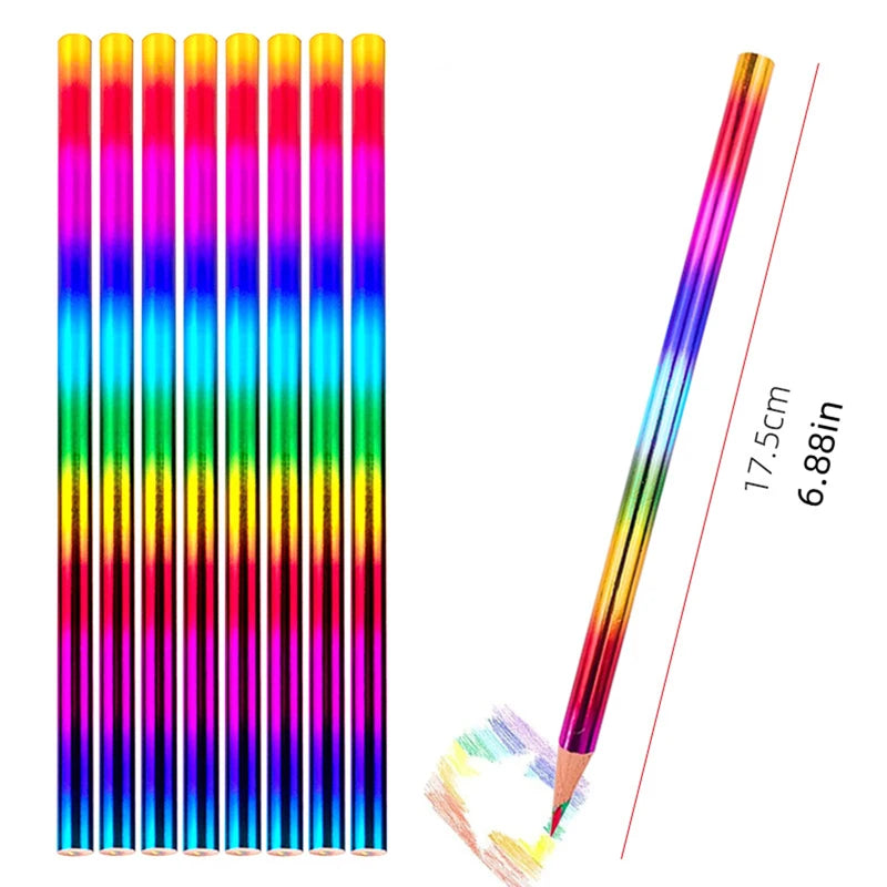 Rainbow Children's Painting Brushes Set - 12-48 Colorful Wooden Art Supplies