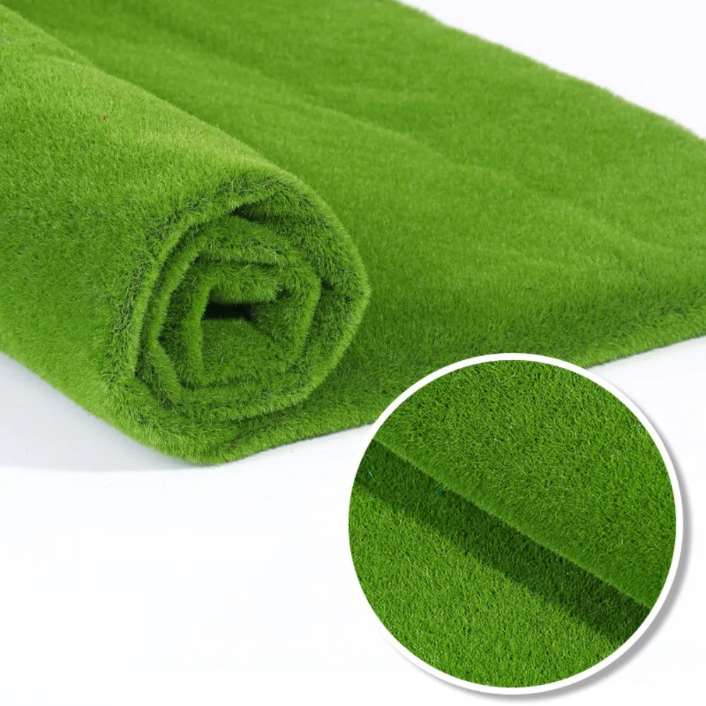 Artificial Moss Carpet 50x50cm for Garden Lawn Decor Green Faux Grass Sheet