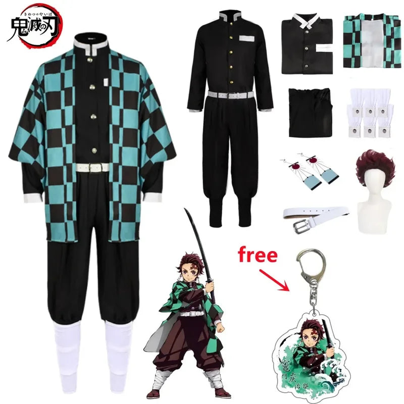 Anime Kamado Tanjirou Cosplay Costume Set for Halloween & Conventions