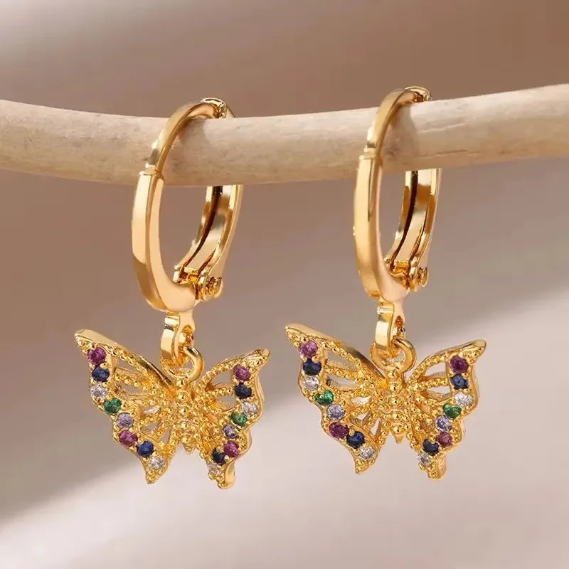 Evil Eye Drop Earrings for Women Gold Stainless Steel Vintage Jewelry Gift