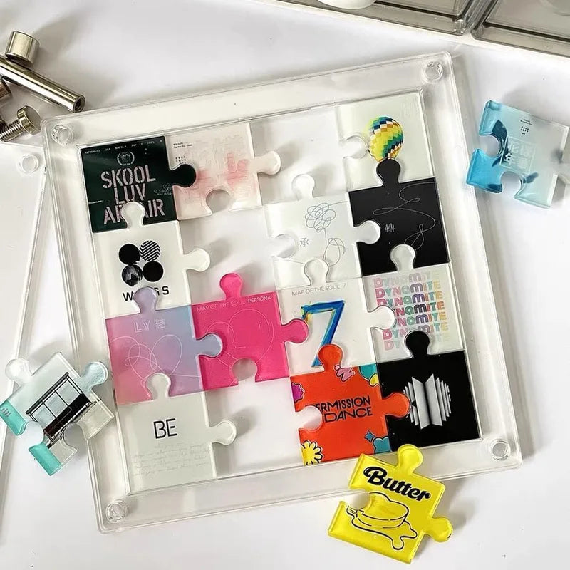 Personalized Acrylic Puzzle Display Stand for Desk Decor Custom Photo Gift