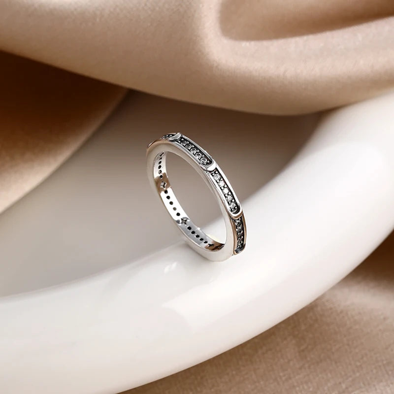 Elegant Silver Heart Moon & Star Ring for Women - Size 6-9, Luxury Jewelry