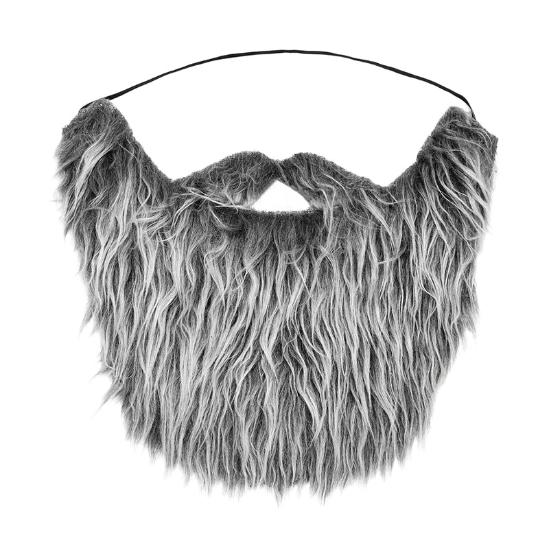 Fake Beard Mustache for Halloween Cosplay - Synthetic Facial Hair for Santa Viking Dwarf