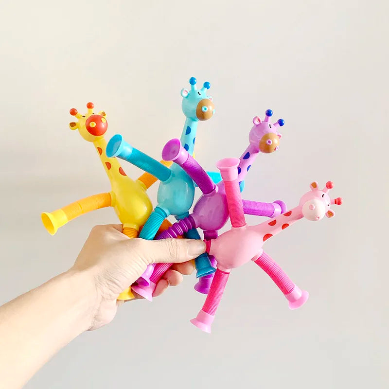 Children's Giraffe Robot Toy with Suction Cup & Telescopic Features - Creative Puzzle