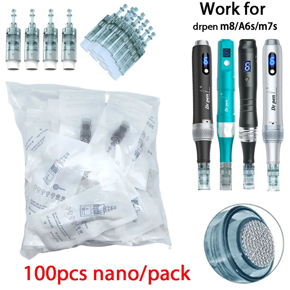 100pcs Dermapen M8 Needle Set for Microneedling and Mesotherapy - 0.25mm Length