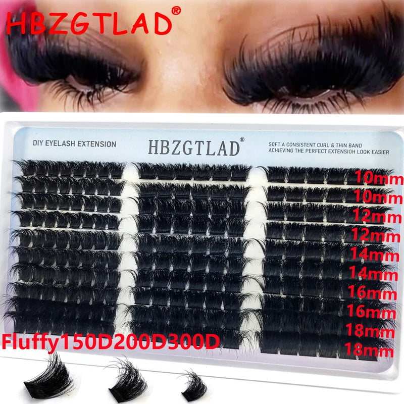Fluffy Lash Cluster Eyelashes with Spike Extended Fairy Manga Lash Varieties