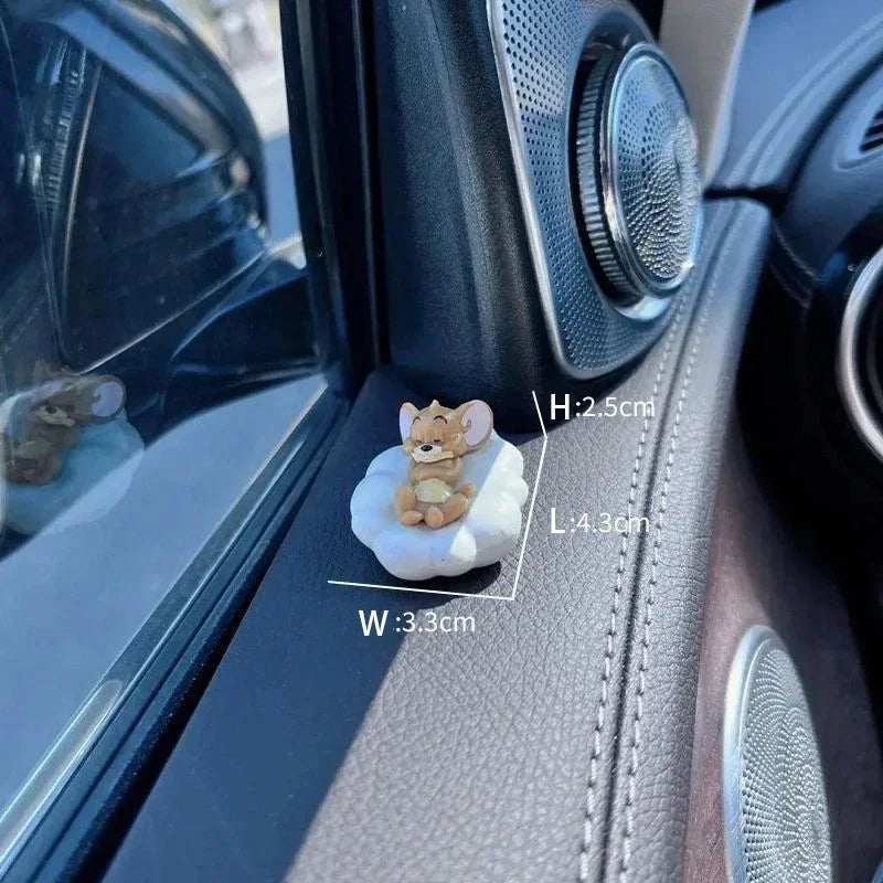 Kawaii Tom Jerry Cartoon Car Dashboard Ornament Mini Figure Decor Gift