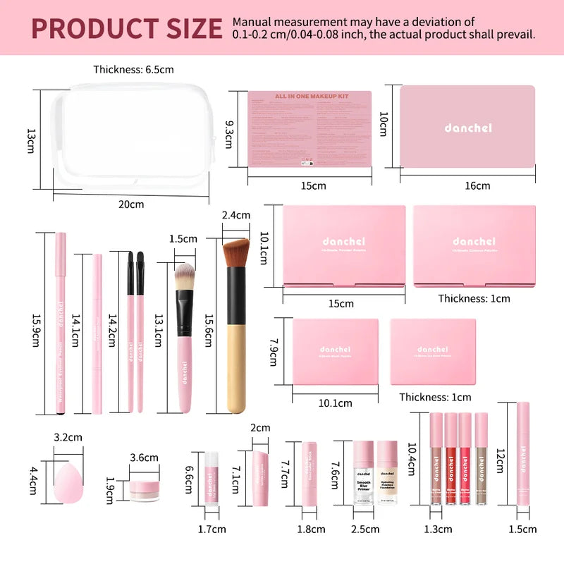 12-Piece Full Face Makeup Set with Concealer, Foundation, Blush, Lipstick & Eyebrow Pencils