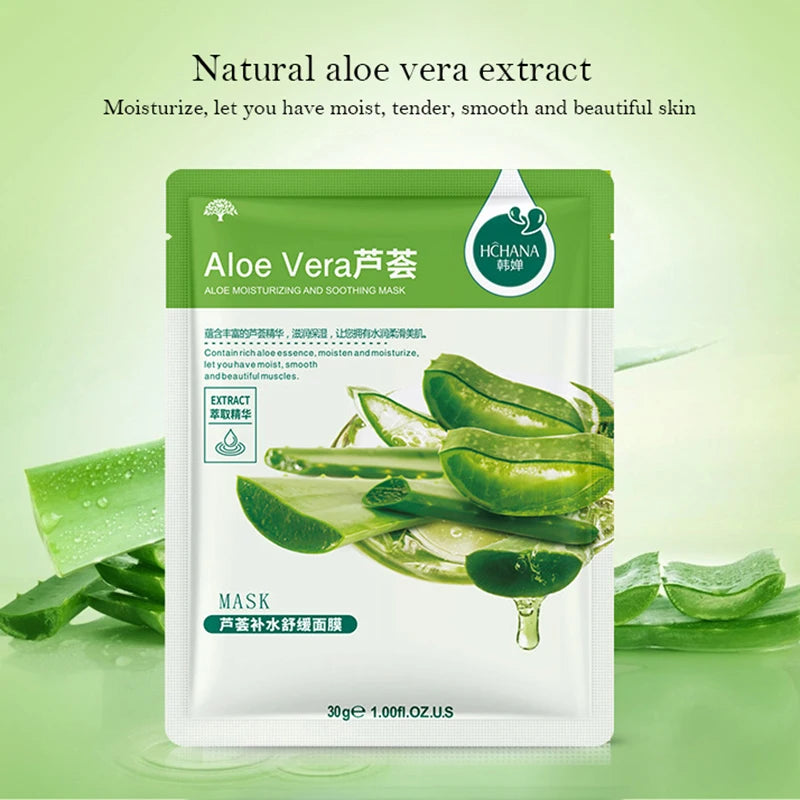 30PCS Fresh Fruits Facial Masks - Hydrating & Firming Korean Skin Care Set