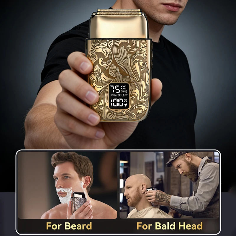 Ufree Electric Foil Shaver for Men - 3-Speed Bald Head & Face Trimmer with LCD