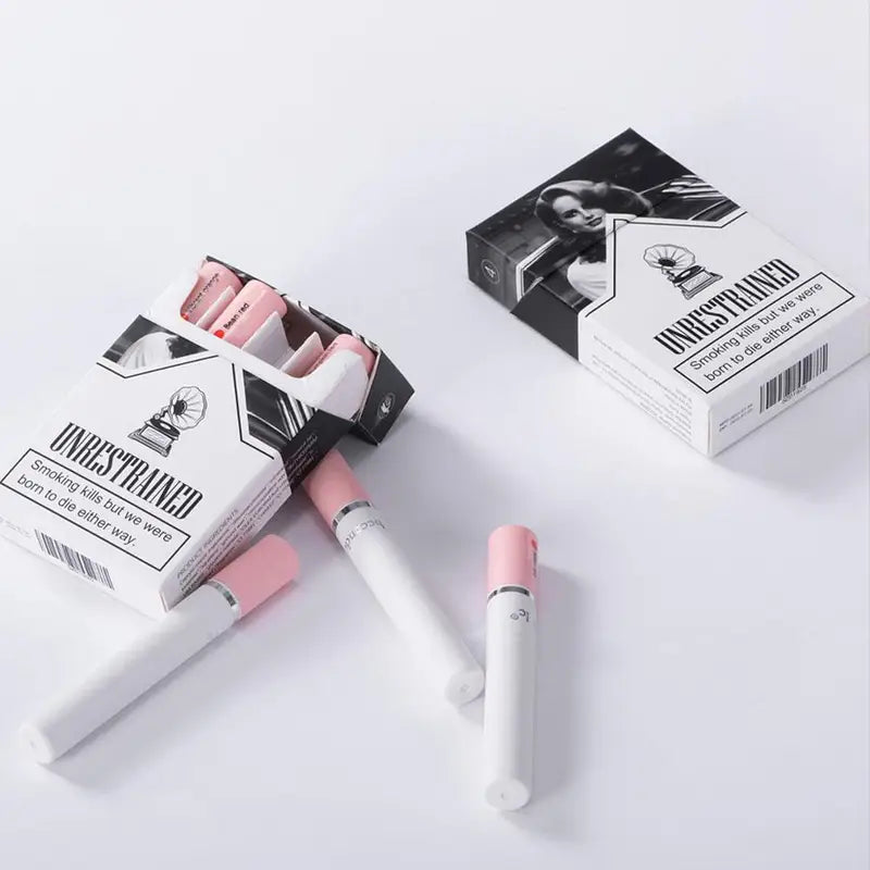 4-Piece Lipstick Set with Matte Long-Lasting Waterproof Lip Gloss in Cigarette Design