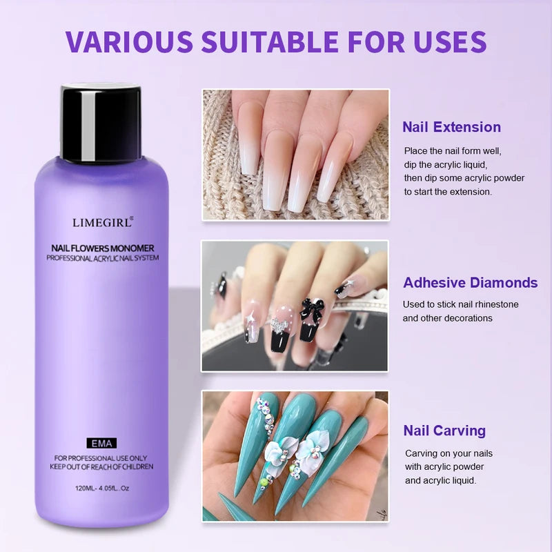 Large Capacity Nail Acrylic Liquid Monomer for Nail Art - 40/70/120/240ml