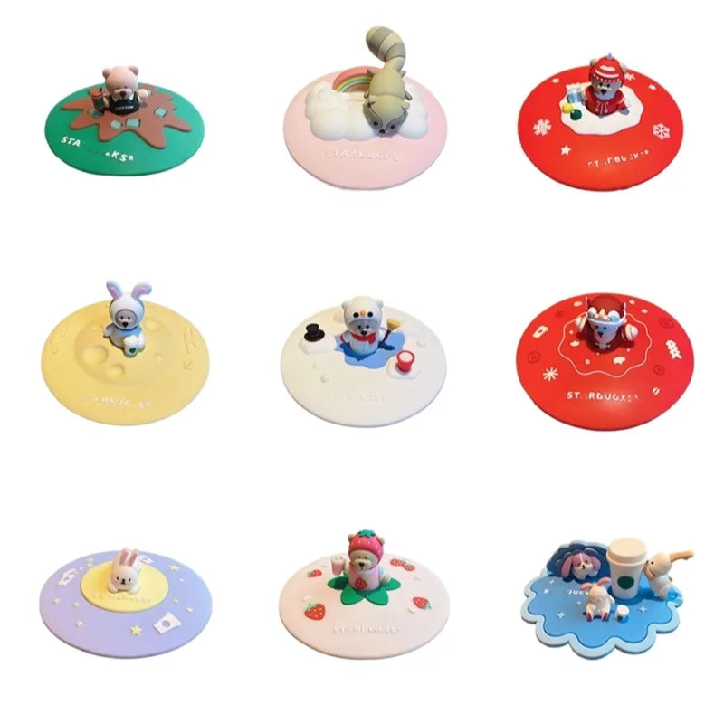 Silicone Cup Cover Heat-Resistant Leak-Proof Dustproof Mug Lid Universal Fit
