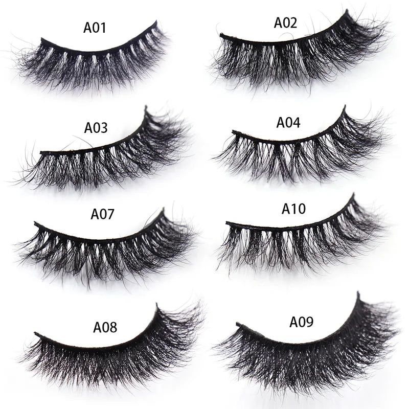 3D Mink False Eyelashes Fluffy Wispy Full Strip Makeup Lashes