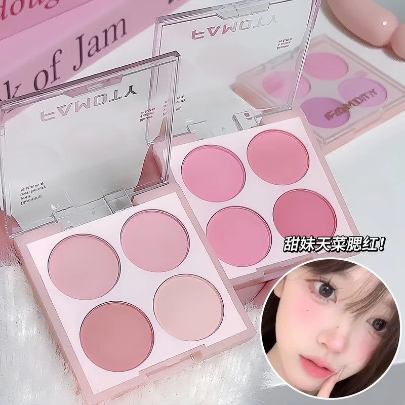 Matte Blush Powder Set with Multiple Colors - Face Makeup for Cheeks & Highlighting