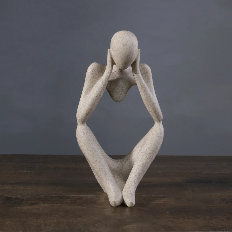 Scandinavian Abstract Art Figurines Decorative Ornament Light Luxury Home Decor