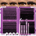 DIY Eyelash Clusters Kit with Bond & Seal - 9-16mm Wispy Natural Lash Extensions
