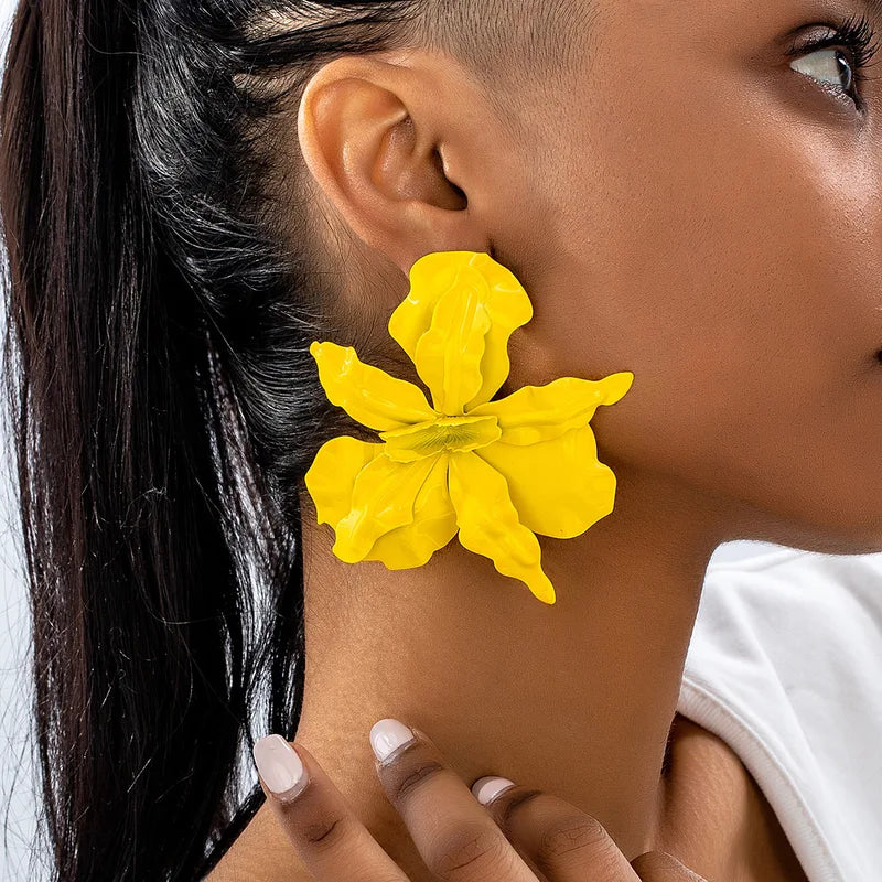 Oversized Geometric Earrings for Women - Statement Pleated Earrings for Occasion