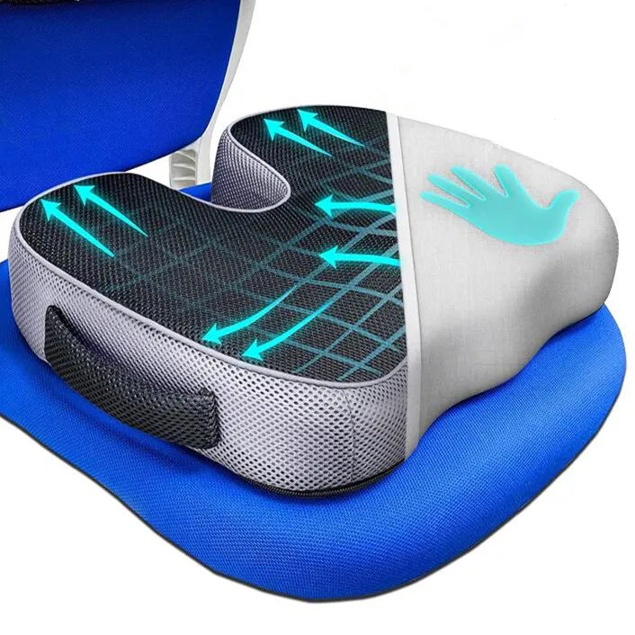 Pressure-Resistant Breathable Ergonomic Seat Cushion with Curved Surface