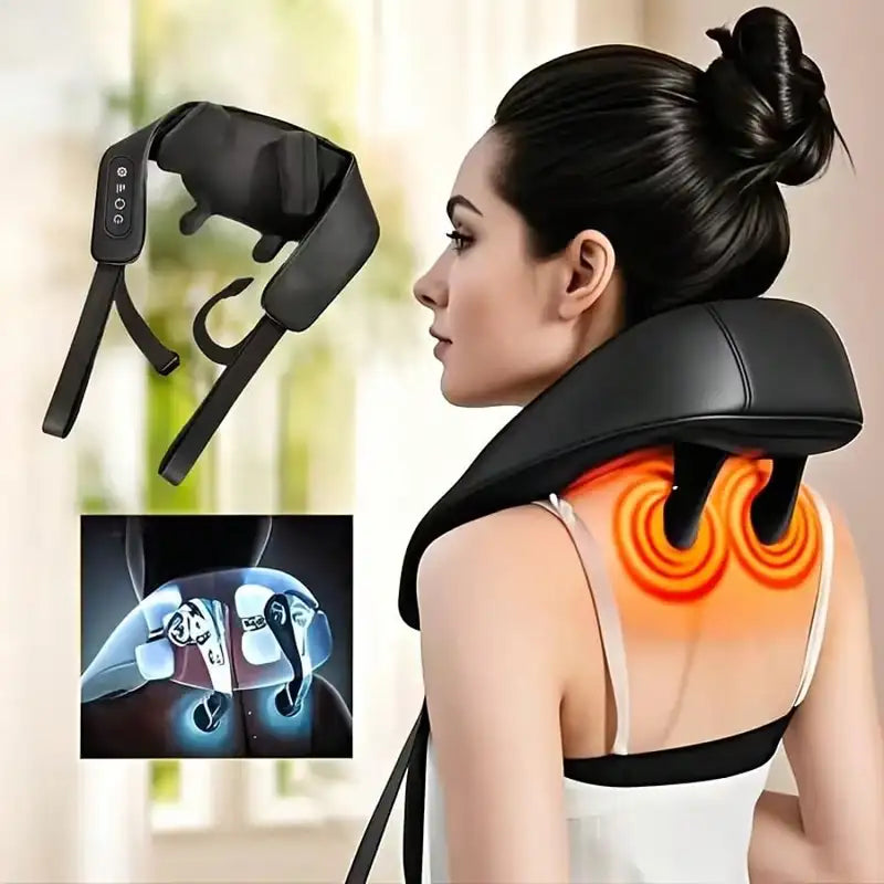 Ergonomic Neck Massager with Reversible Cloth Cover - Relaxation & Pain Relief