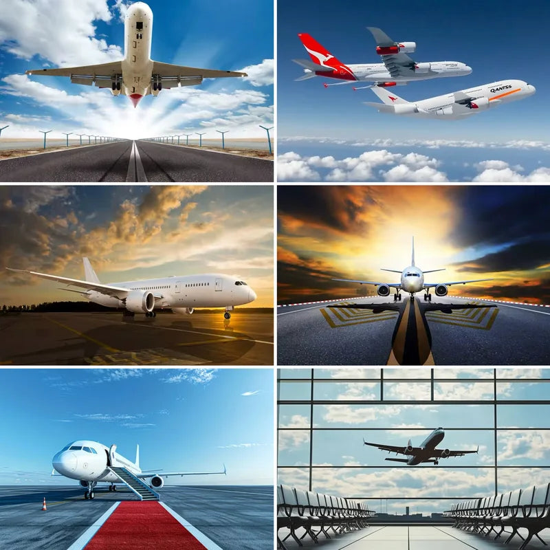 Airport Airplane Theme Party Background Banner for Kids Birthday Decoration