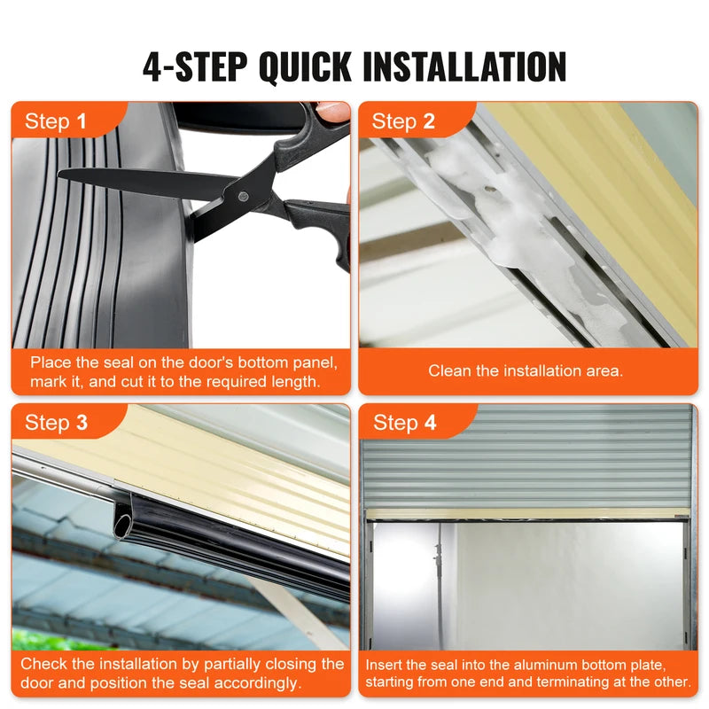 Garage Door Weather Seal with U-Shape & O-Ring - Universal Rubber Strip 3m-6m