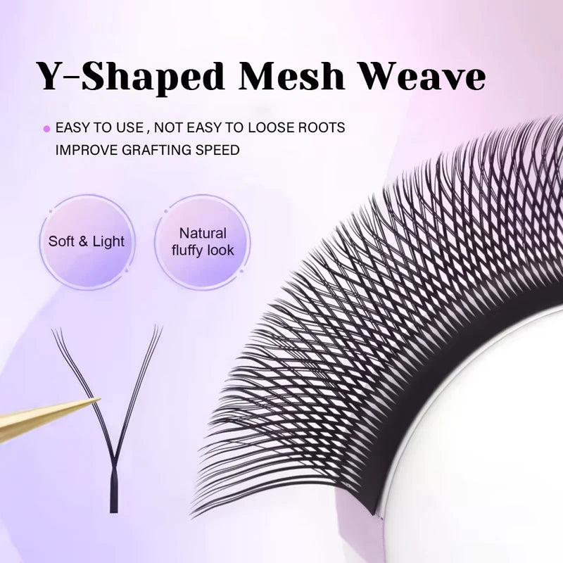 U Shape YY Eyelash Extensions - Handmade Natural Lash Set with All Sizes and Colors