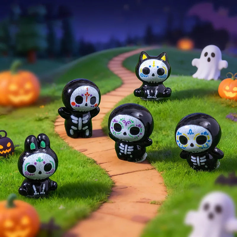 Halloween Mini Ghost Figurines Set for Desk Decor Jewelry Making 10PCS