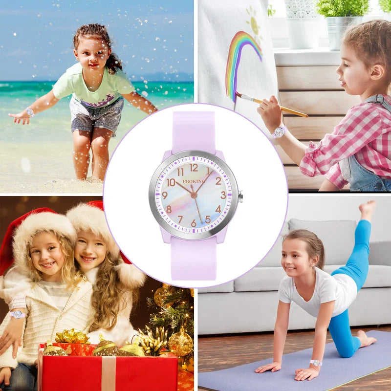 Kids Watch for Girls and Boys Learning Time Waterproof Analog Watch for Children 8-18