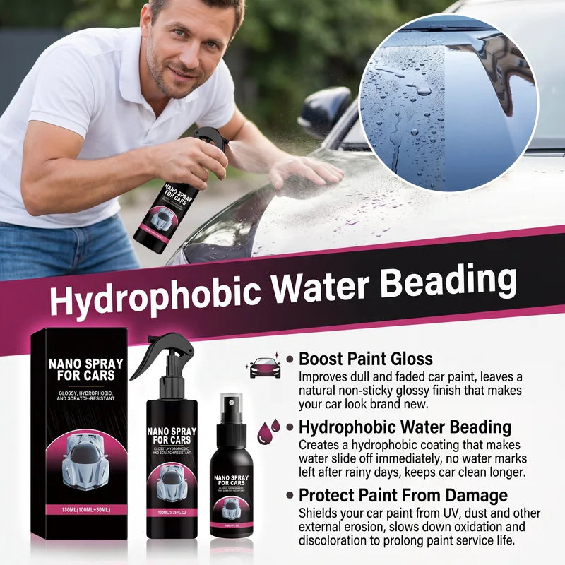 Hydrophobic Car Coating Spray - Gloss Finish & Water Repellent Auto Protection Kit