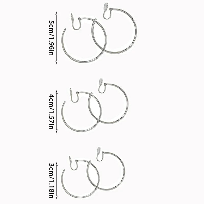 Big Hoop Earrings Rotatable Mosquito Coil Clip-on Jewelry for Women