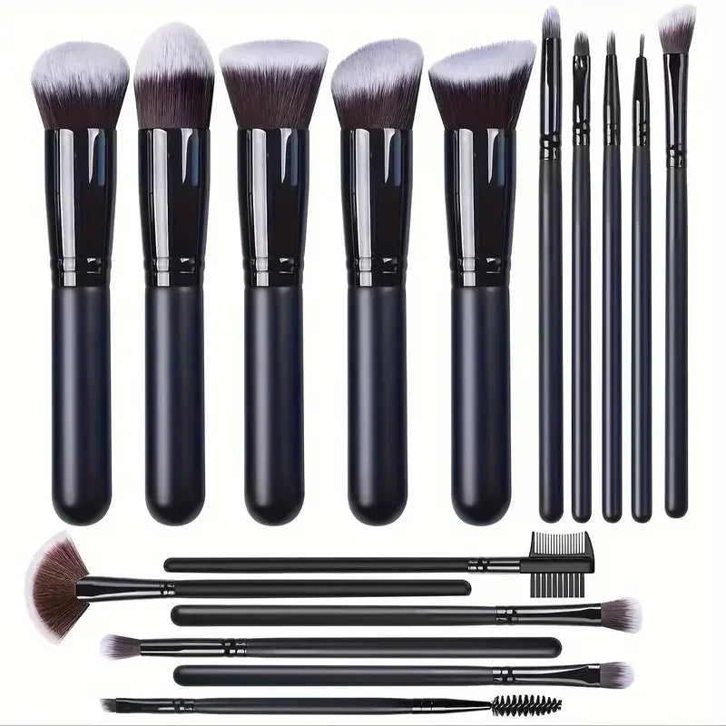Professional Makeup Brush Set 14-16PCS Premium Synthetic Beauty Tools for Face & Eyes