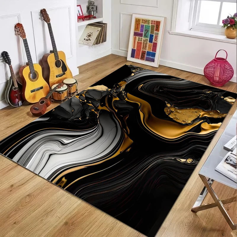 Abstract Modern Area Rugs Non-Slip Floor Carpet for Living Room & Bedroom