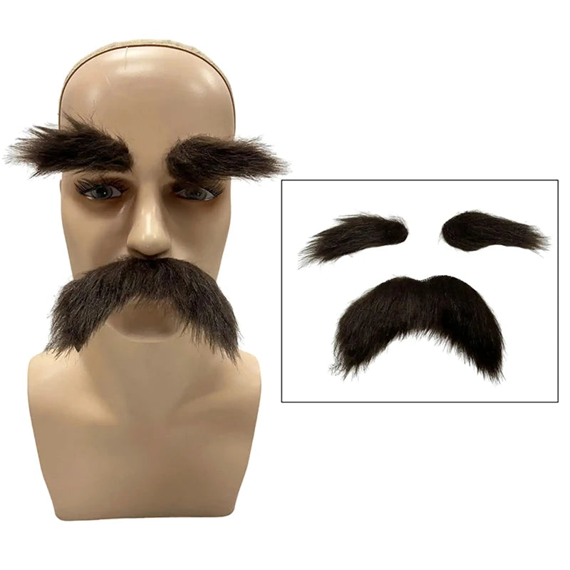 Fake Facial Hair Set for Cosplay Halloween Masquerade Costume - Multiple Colors
