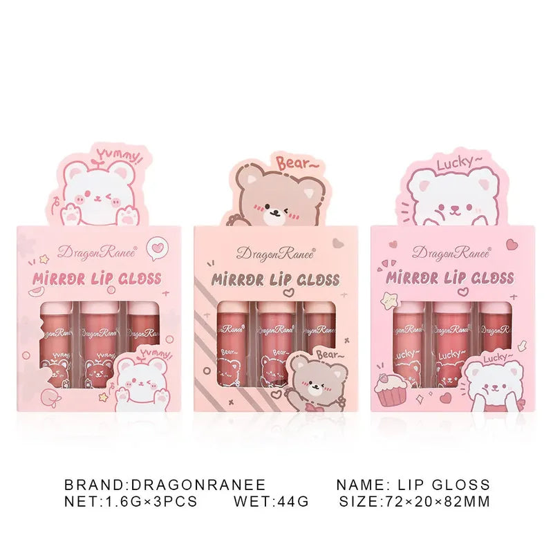 Hydrating Lip Gloss Set - 3PCS Pearl Lip Glaze Moisturizing Lipstick