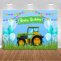 Green Farm Tractor Party Supplies Plate Cup Balloon Set for Kids Birthday Decorations