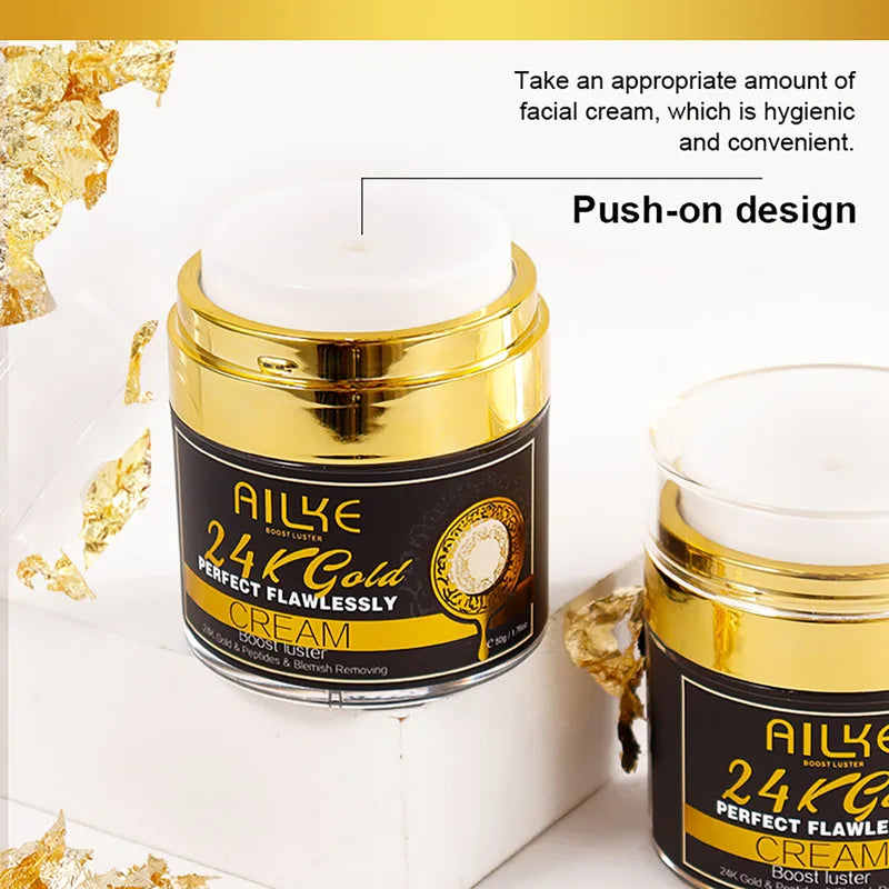 24K Gold Flawless Face Cream - Brightening, Dark Spot Reduction, Hydrating