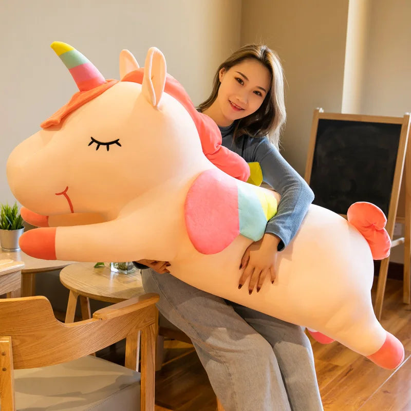 Cute Pony Plush Toy Rainbow Unicorn Doll Kids Gift