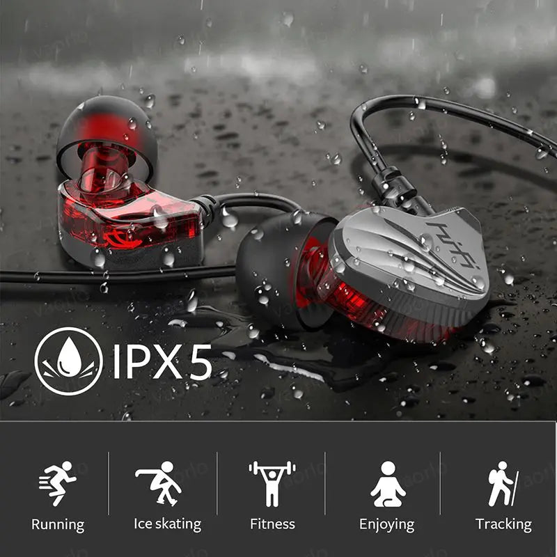 In-Ear Wired Headphones with Microphone 6D HIFI Heavy Bass for Gaming Music