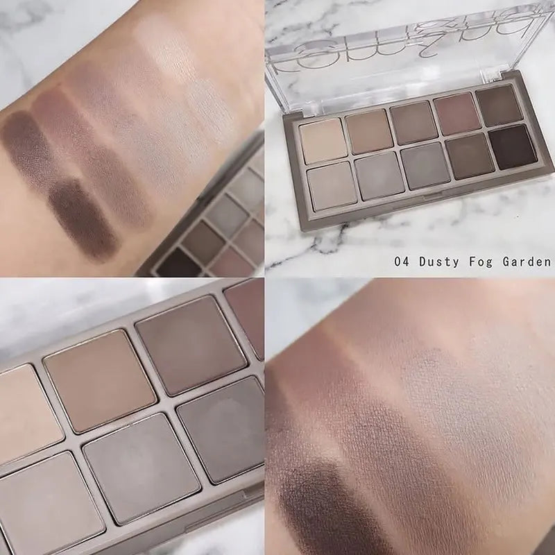 Long-Lasting Eyeshadow Palette with Matte, Shimmer & Glitter Shades - Korean Cosmetic