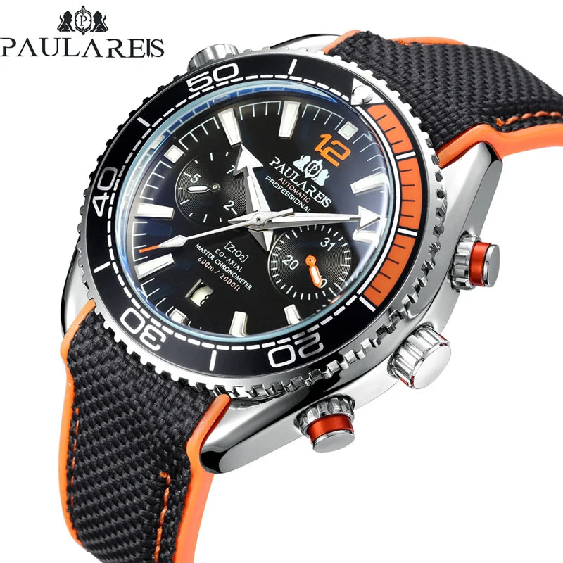 Men's Automatic Mechanical Watch Waterproof Luminous Date Rubber Strap