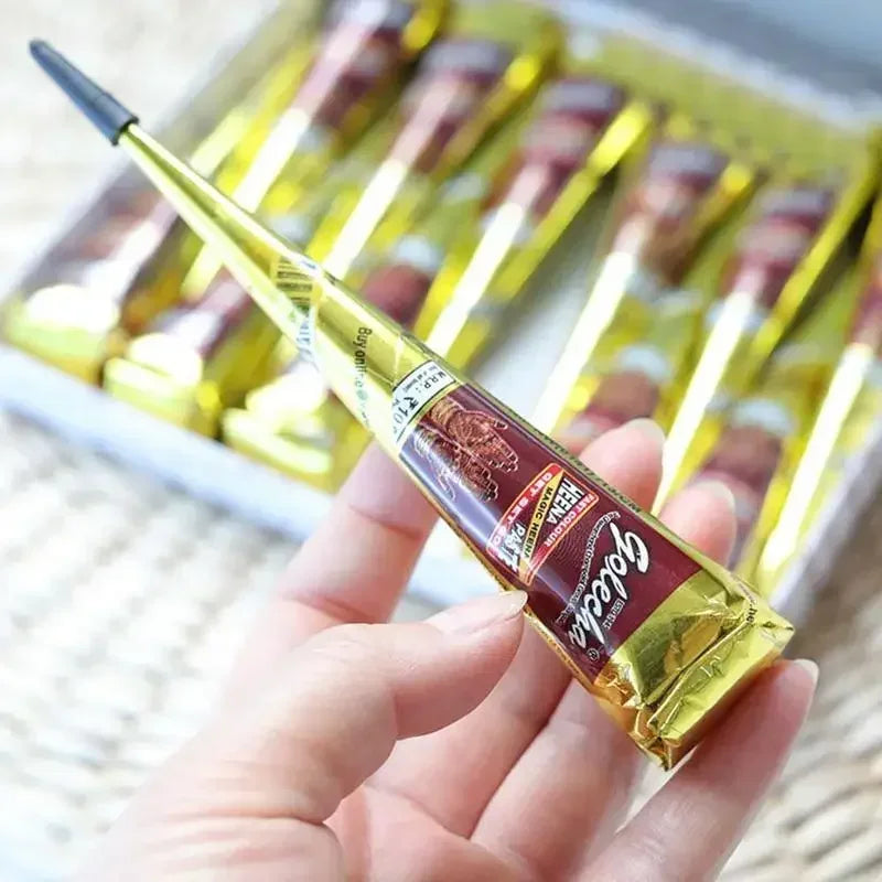 Dark Red Henna Tattoo Paste - 25g Body Art Cones for Temporary Body Paint
