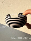 Retro Black and White Geometric Resin C-Shaped Wide Open Bangle Jewelry for Women