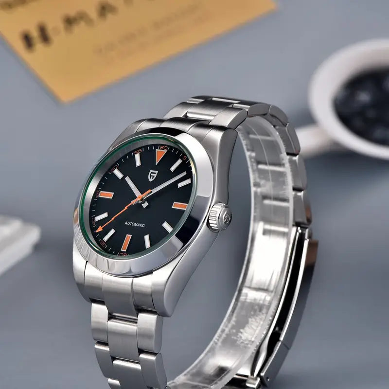 Luxury Automatic Mechanical Wristwatch for Men - Green Glass AR Sapphire Crystal