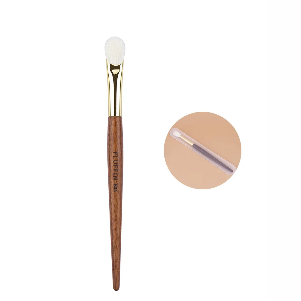 Slope Shape Eyeshadow Brush - Natural Goat Hair Makeup Tool with Rosewood Handle