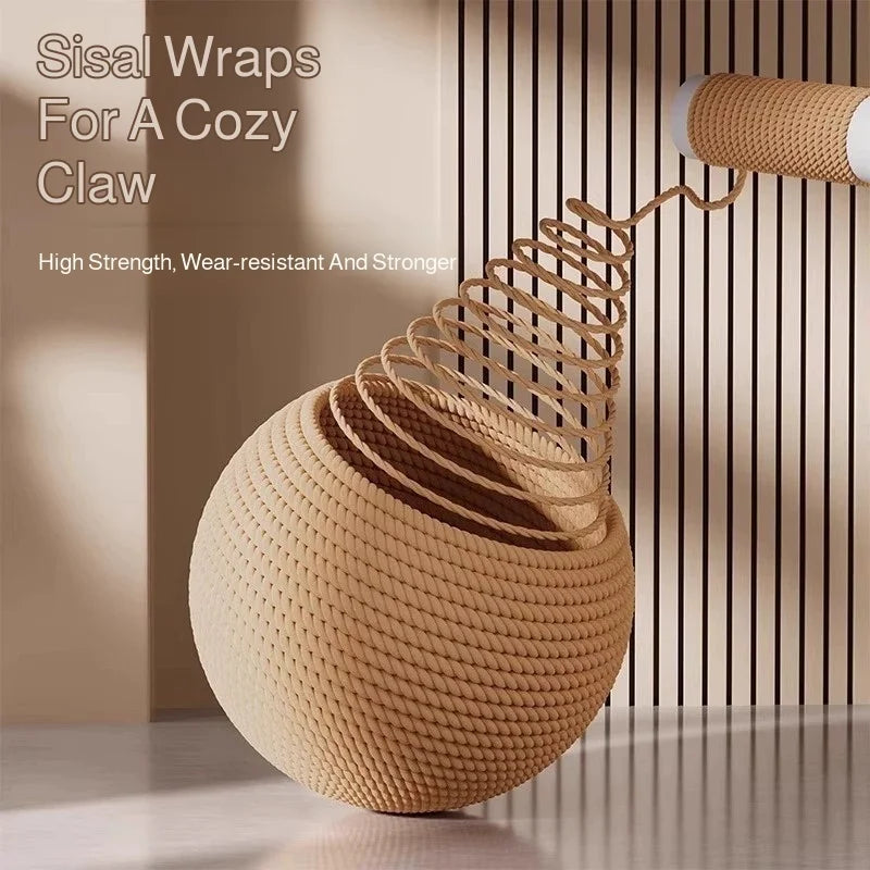 Interactive Sisal Cat Toy Ball for Cats and Kittens - Chew & Teeth Cleaning