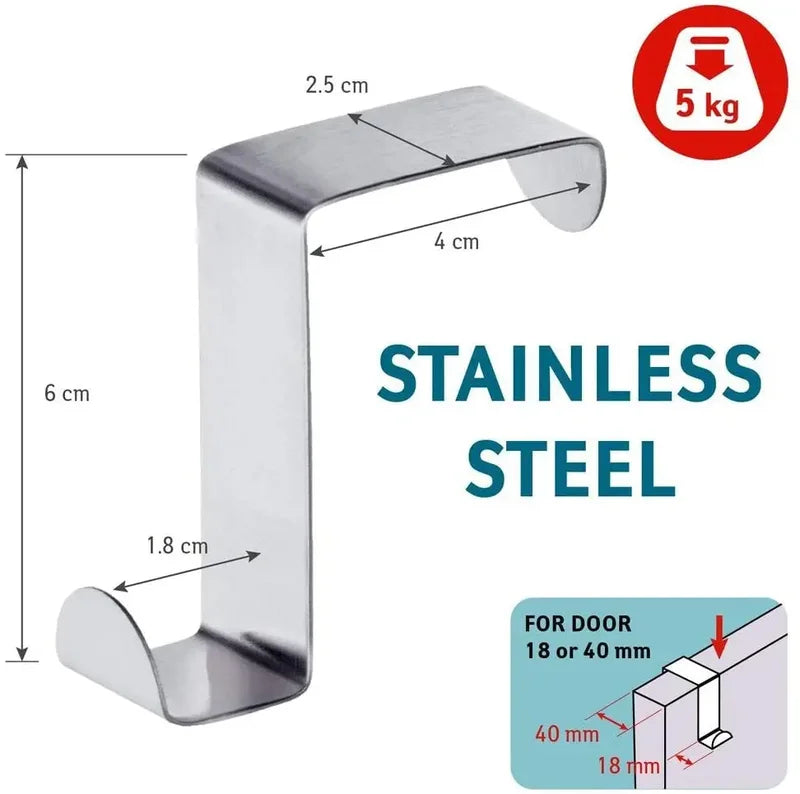 Stainless Steel Over-the-Door Drawer Hooks 2-20Pcs Kitchen & Office Organizer