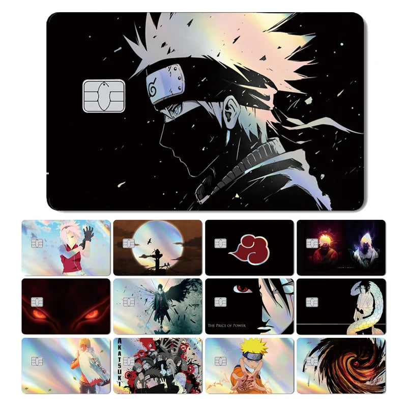 Anime Sasuke Kakashi Laser Holographic Credit Card Skin Cover Sticker